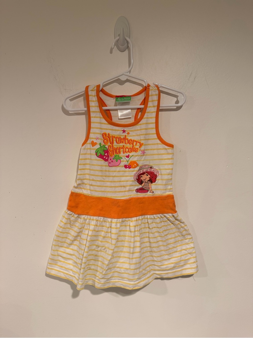 Strawberry Shortcake Girls' Orange & Yellow Striped Tank Dress